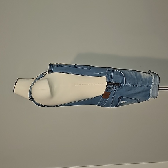 Wild Blue Sadie Robertson Collection Distressed Denim Shortalls Sz L VGUC - Picture 12 of 17